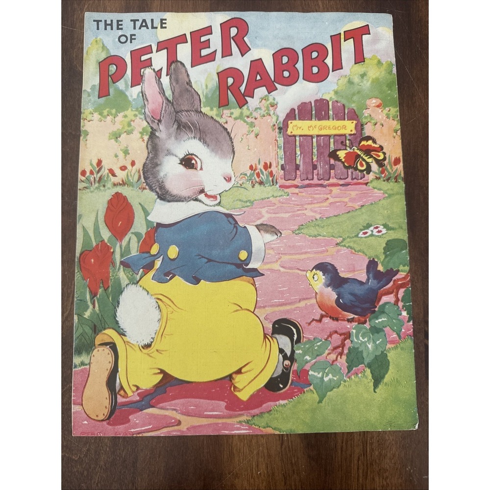 Antique 1942 'THE TALE OF PETER RABBIT' Saalfield LITHIS Illus. Ethel Hays #2395